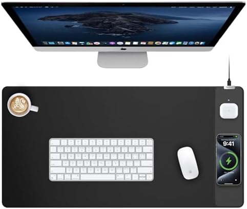 TopMade Mouse Pad with 15W Wireless Charging, Classic Black Desk Mat by TopmadeProduct-Ordernow