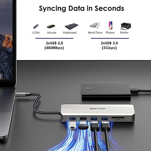 WAVLINK USB C Laptop Docking Station Triple Dual Monitor for Dell/Lenovo/HP - Image 6