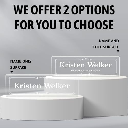 Personalized Desk Name Plates, Acrylic Engraved Name Plate for Desk, Custom Office Gifts & Desk Decor for Women Men, Employee Appreciation Gifts for Boss Teacher Nurse - Image 2