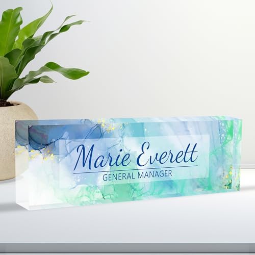 Custom Acrylic Name Plate for Desk, Personalize Office Decor by Ueedklaayy