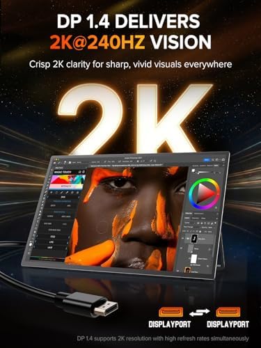UPERFECT 24.5" 2K 240Hz Portable Monitor, 500 Nits Gaming Display - Image 4