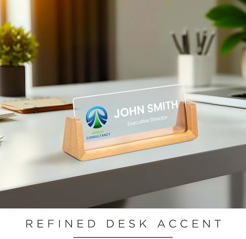 Personalized Light Up Desk Name Plate, Custom LED Acrylic Name Plate for Office, Appreciation Gifts for Boss Coworker Employee Teacher, Office Desk Decor for Women Men - Logo- 3x8", Acrylic, Made in USA by My Sign Center - Image 2