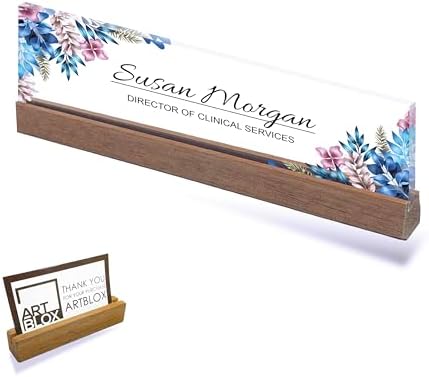 ARTBLOX | Office Personalized Name Plate Blue Leaf - Image 2