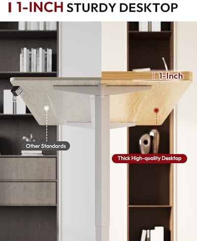 SANODESK One-Piece 1'' Thick Height Adjustable Standing Desk 48''x30'' - Image 6