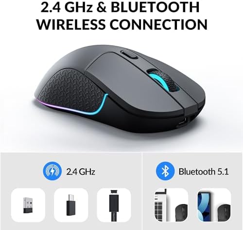 Keychron M3 Wireless Mouse, PAW3395 Sensor Supports 2.4 GHz/Bluetooth 5.1 - Image 2