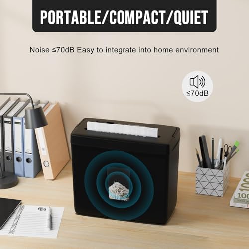 Suntiko 5-Sheet Small Cross Cut Paper Shredder Black - Image 3