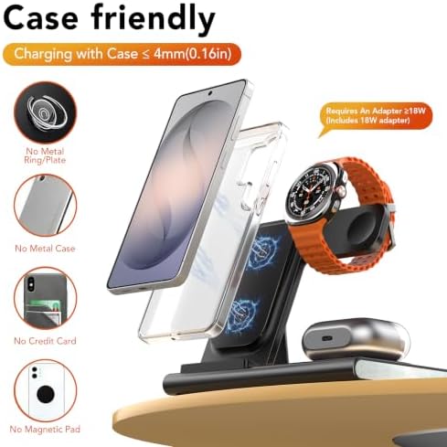 Wireless Charger for Samsung Charging Station, Foldable & Nightlight - Image 5