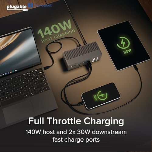 Plugable Thunderbolt 5 Dock: Dual HDMI 2.1 Up to 8K 60Hz / 4K 144Hz, 140W - Image 6