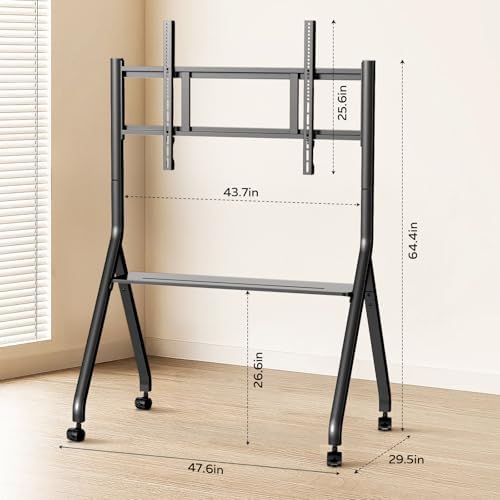 Smart Board Stand with Wheels, 55/65/75/86'' Interactive Whiteboard Stand, Mobile Stand with Four Lockable Wheels, COOLHOOD Stable and Easy to Move for Home Office School Classroom (Only Stand) - Image 2