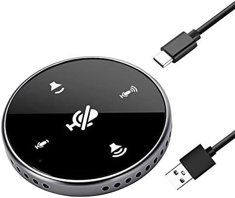 Upgrated USB Conference Microphone with Speaker,Laptop Omnidirectional Computer Mic with Touch-Sensor to Mute/Volume,for Zoom Meetings,Skype,VoIP Call,Interview,Christmas Stocking Stuffers Surprise by Atpot
