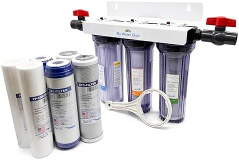 Whole House 3-Stage Water Filtration System, 3/4" port with 2 valves and extra 1 year filter supply (2 sets, 6 pcs) - Image 3