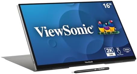 ViewSonic TD1656-2K 16 Inch 1600p Touch Screen Portable Monitor, USB C by ViewSonicCorporation