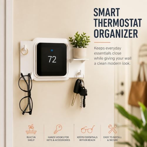 SplashNColor Wall Mount for Honeywell T5 Smart Thermostat – No-Drill Snap-On Bracket with Built-in Shelf | Easy Installation | Keeps Wires Hidden | Clean Modern Look for Home Climate - Image 2
