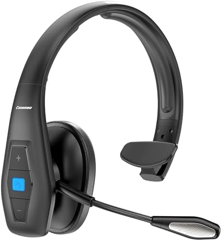 Conambo Bluetooth Headset V5.1, Trucker Bluetooth Headset with CVC8.0 Dual Mic Noise Canceling & Mute Button & 60 Hrs Workingtime Wireless On-Ear Headphones for Trucker Home Office Work Cell Phones by Conambo
