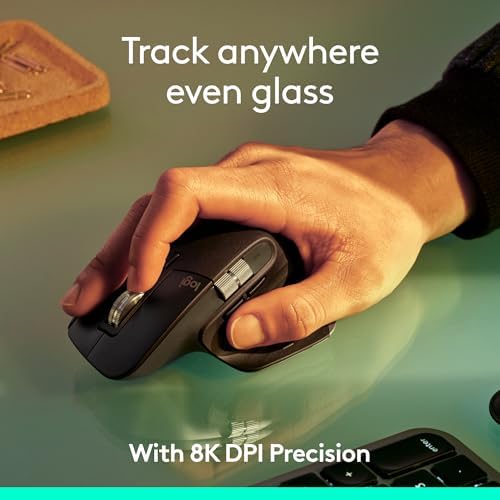 Logitech MX Master 3S Wireless Mouse, Bluetooth, 8K DPI, Quiet Clicks, Fast Scrolling, Graphite - Image 2