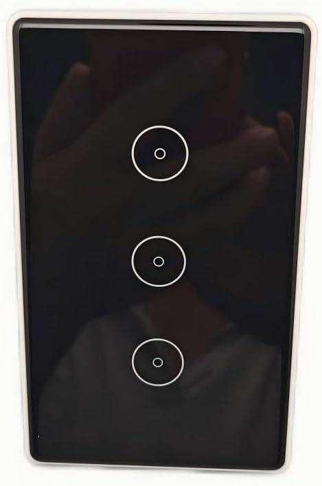 WiFi Smart Wall Touch Light Switch Glass Panel Wireless Remote Control by Smart-Life APP Anywhere Compatible with AI Alexa,Timing Function No Hub Required (1-2-3-4 Gang) (Black, Three Gang) by Gantch