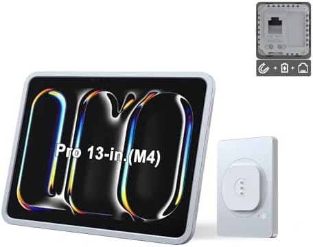 Magnetic Wall Mount with Charging Case A13 for iPad Pro 13-Inch (M4). PoE and DC up to 18W Quick Charge, Strong Magnets, 360 Rotation by EMONITA