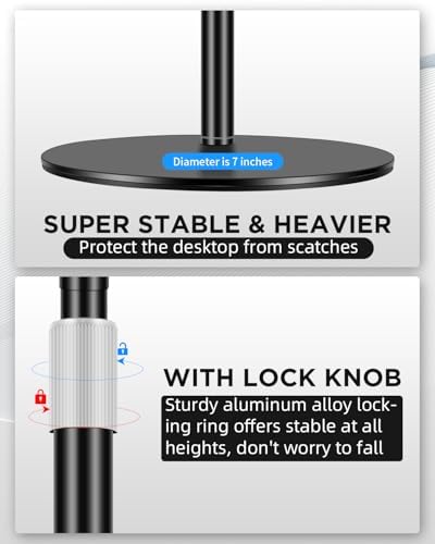 Webcam Stand, Light Stand Tripod with 360° Rotatable Ballhead for DSLR Camera, Ring Light, Webcam, Desktop Tripod for Video Recording, Shooting, Game Streaming, YouTube - Image 3