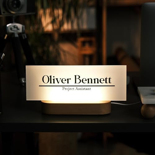 Personalized LED Desk Name Plate – Custom Office Name Sign - Image 2