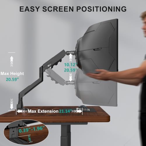 WALI Ultrawide Single Monitor Arm for 17-49 inch Curved Screen, up to 33lbs - Image 5
