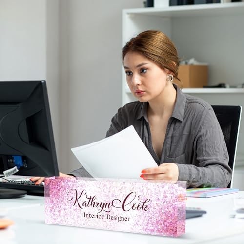 Acrylic Desk Name Plate Personalized, Office Desk Decor, Employee Appreciation Gifts, The Office Gifts for Boss, Manager, Teacher - Image 5