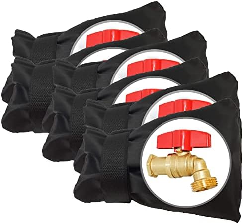 Outdoor Faucet Covers for Winter Freeze Protection, 8.5" H x 6.1" W Upgraded Thicken Reusable Outside Garden Faucet Socks for Winter Waterproof Hose Bibs Insulated Spigot Cover, Black(6 Pack) by POROLIR