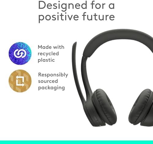 Logitech Zone 301 Wireless Bluetooth Headset with Noise-Canceling Microphone, Compatible with Windows, Mac, Chrome, Linux, iOS, iPadOS, Android – Graphite, Pack of 4 - Image 7