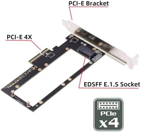 CY Adapter PCI-E 4.0 4X Host Adapter to NVMe Ruler 1U GEN-Z EDSFF 9.5mm 15mm 25mm Thickness Short SSD E1.S with Heat Sink PM9A3 PM9D3 P5801X Carrier Adapter - Image 3