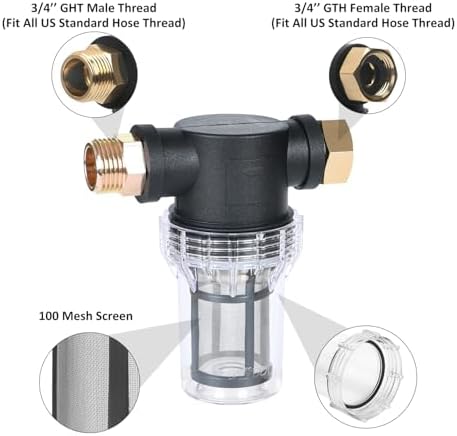 STYDDI Garden Hose Sediment Filter for Well Water, Inline Garden Filter - Image 3