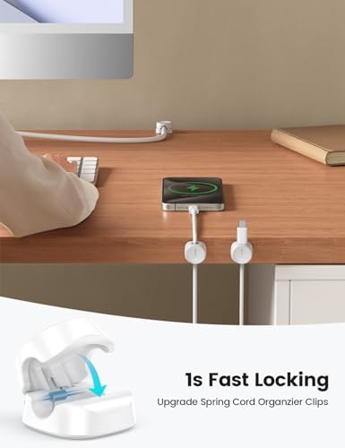 Lamicall 12Pack Spring Cord Organizer, Office Desk Accessories, Cable Clips - Image 2