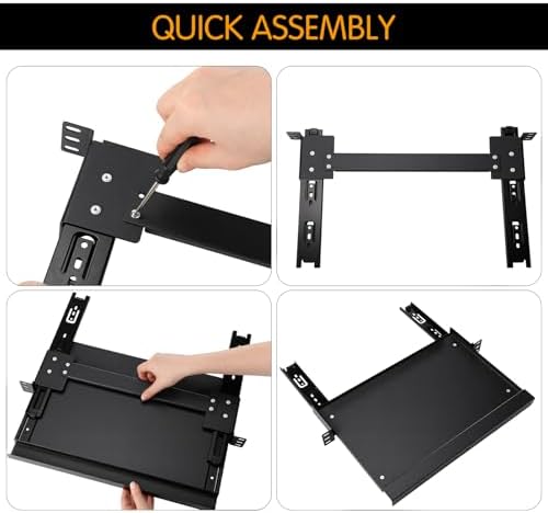 AceOrbit 1U Keyboard Tray 10inch Deep, Universal 19" Rack Mount Sliding Shelf Tray 10inch Deep for Network Equipment Server Rack or Cabinet - Image 4