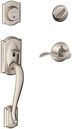 SCHLAGE Front Door Entry Handleset, Accent Lever, Satin Nickel by Unknown