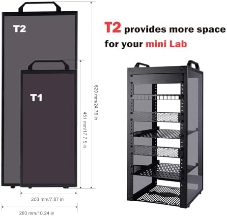 GeeekPi 12U Network Rack, 10 inch Mini Server Rack for Network, Servers, Audio, and Video Equipment, DeskPi RackMate T2 Rackmount, 10.23 inch Depth - Image 3
