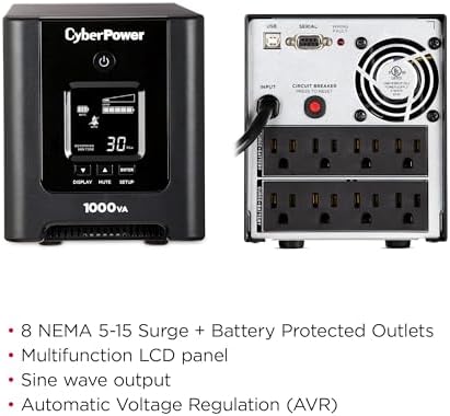 CyberPower OR1000PFCLCD PFC Sinewave UPS Battery Backup and Surge Protector - Image 5