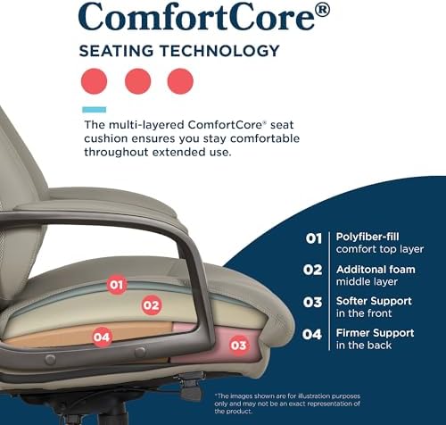 La-Z-Boy High-Back Ergonomic Office Chair, AIR Lumbar Support Leather Chair - Image 7