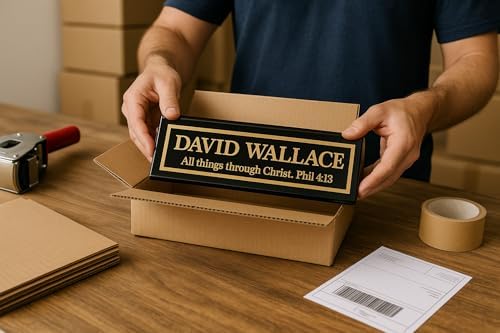 Black Desk Name Plate Personalized - Name Plate for Desk Engraved in USA - Image 6