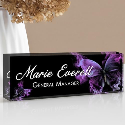Custom Name Plate for Desk | Personalized Desk Name Plate | Personalized Boss Employee Appreciation Gifts | Acrylic Name Plate Office Desk Accessories by EOBIBIFUN