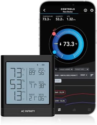AC Infinity Temperature Humidity VPD Smart Hygrometer B2 w/ Bluetooth App by ACInfinity