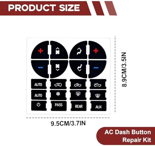 2PCS AC Dash Button Repair Decal Stickers for Fixing Ruined Faded A/C Control & Radio Dash Buttons, Compatible with Chevy/GMC/Buick/Cadillac-Decal Replacement Fits Select 07-14 GM Vehicles - Image 2