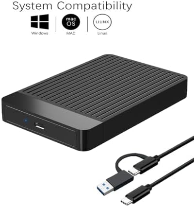 500GB Ultra Slim Portable External Hard Drive 2.5'' HDD USB 3.1 Type-C Storage for PC, Mac, Laptop - Image 3