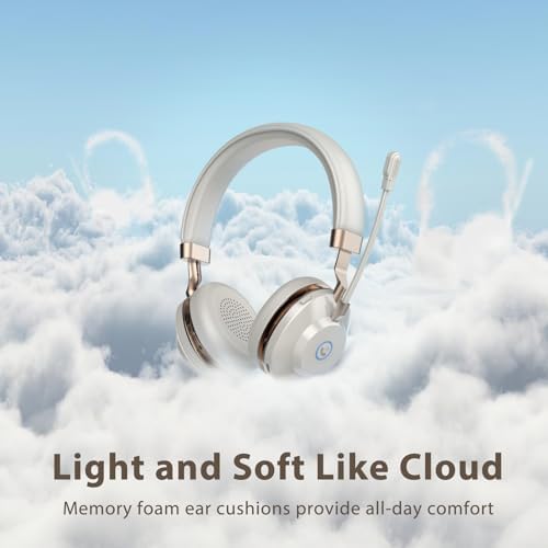Wireless Headset with Mic for Work, Bluetooth Headset with Noise Cancelling Microphone, On Ear Wireless Headphones with USB Dongle & Mute Function for Work from Home Computer Office Teams Call Center - Image 3
