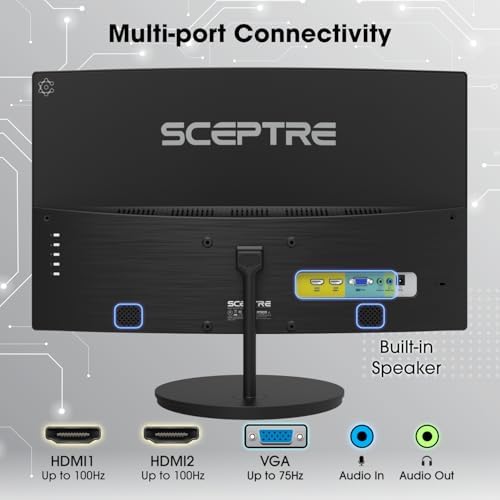 New! Sceptre Curved 27-inch Gaming Monitor 100Hz 1080p R1500 98% sRGB HDMI x2 VGA Build-in Speakers, VESA Wall Mount Machine Black 2026 (C275W-1920RN Series) - Image 5