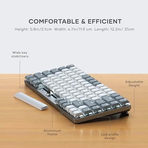 Satechi SM1 75% Mechanical Keyboard, Backlit Bluetooth, Light Gray/White - Image 5