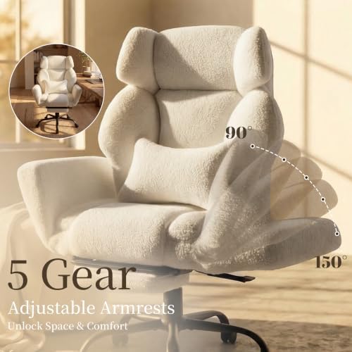 Big and Tall Office Chair with Flip Arms, Extra Wide Seat for Pets Sitting - Image 4