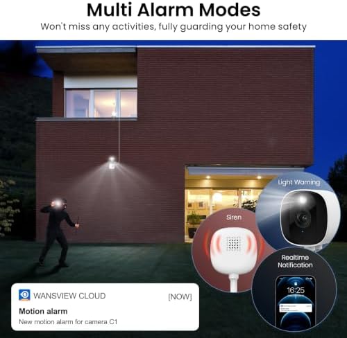 AOQEE 2K Indoor/Outdoor Camera, IP65 Water Resistant & White Light, C1 4Pcs - Image 5
