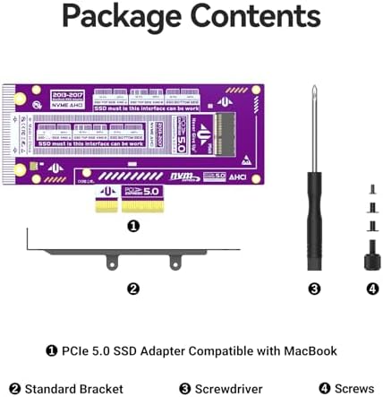 JEYI PCIe 5.0 SSD Adapter for MacBook, 128Gbps PCIe 5.0 x4/x8/x16 Slot - Image 7