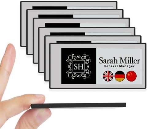 [Santek] EZ Sign NFC E-Paper Display – No Battery, Ultra-Thin 0.13”, Rewritable 4-Color Digital Display, App-Controlled (iOS/Android/PC), IP65 (Silver, 2.9" 6pcs, No Stand and Clip Included) by Santek
