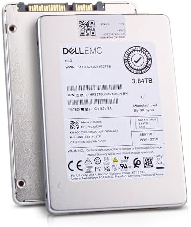 Dell/SK Hynix SE5110 HFS3T8G3H2X069N 3.84TB 1 DWPD SATA 6Gb/s 3D TLC 2.5in Read Intensive Enterprise Solid State Drive 03GDK0 (Renewed) by Amazon+Renewed
