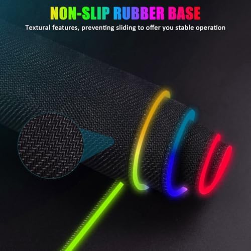 Gaming Mouse Pad, RGB Mousepad, Large Mouse Pad, Non-Slip Rubber Base, 800 * 300 * 4mm, 15 Light Modes, Waterproof Surface, for MacBook, Gaming, PC, Laptop - Image 3