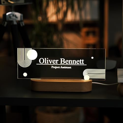 Personalized LED Desk Name Plate – Custom Office Name Sign - Image 2